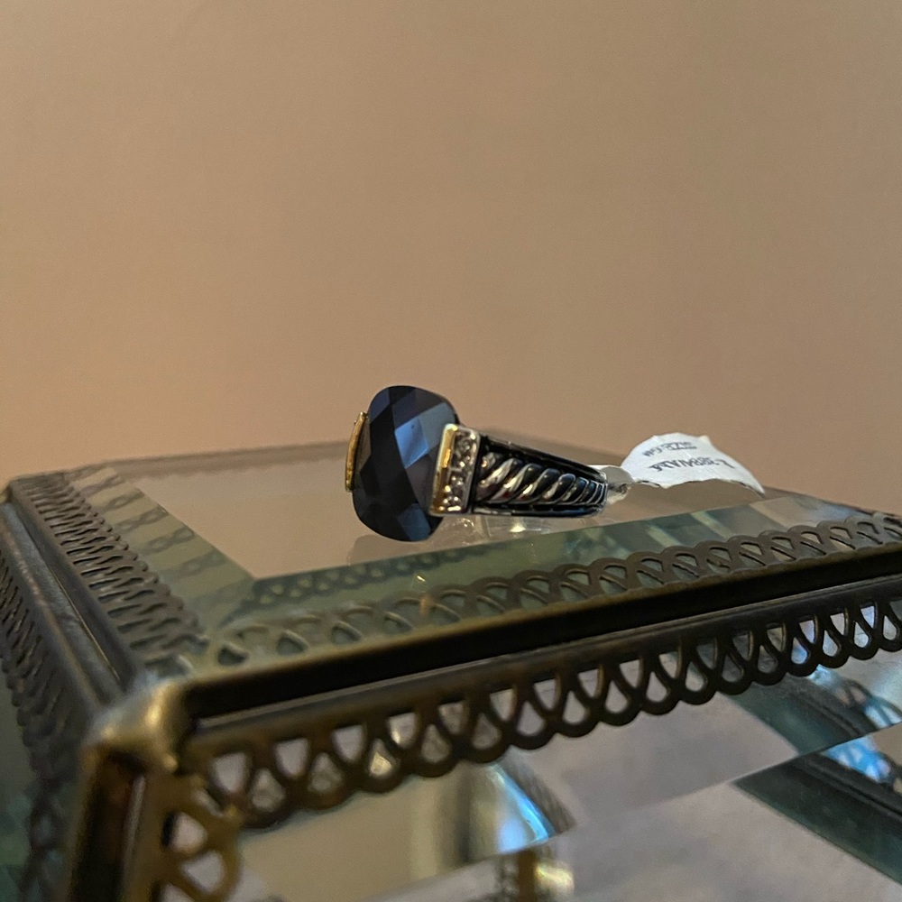 Classy Black Cushion Ring
